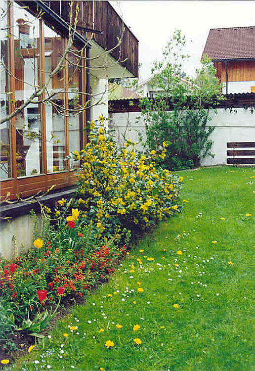 Blumen vor dem Haus